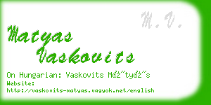 matyas vaskovits business card